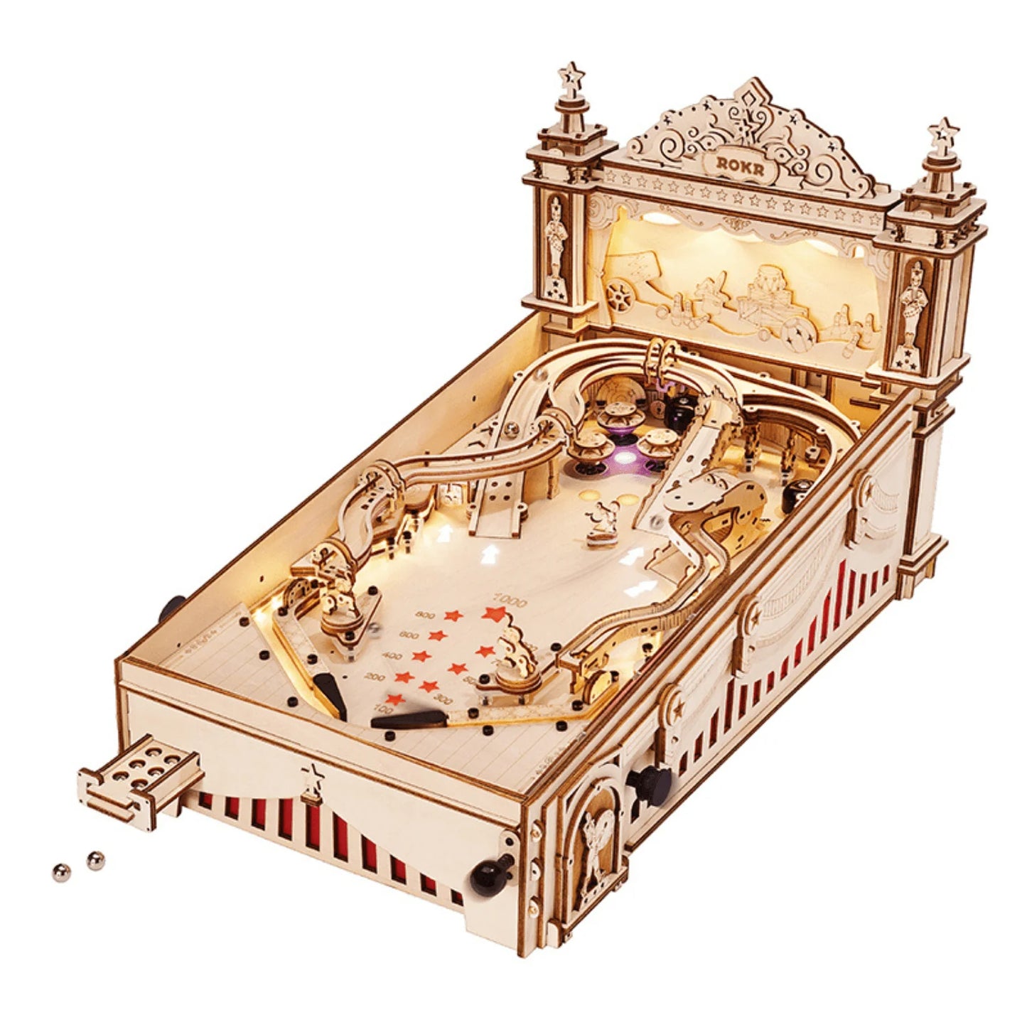3D Drewniany Automat do Pinballa