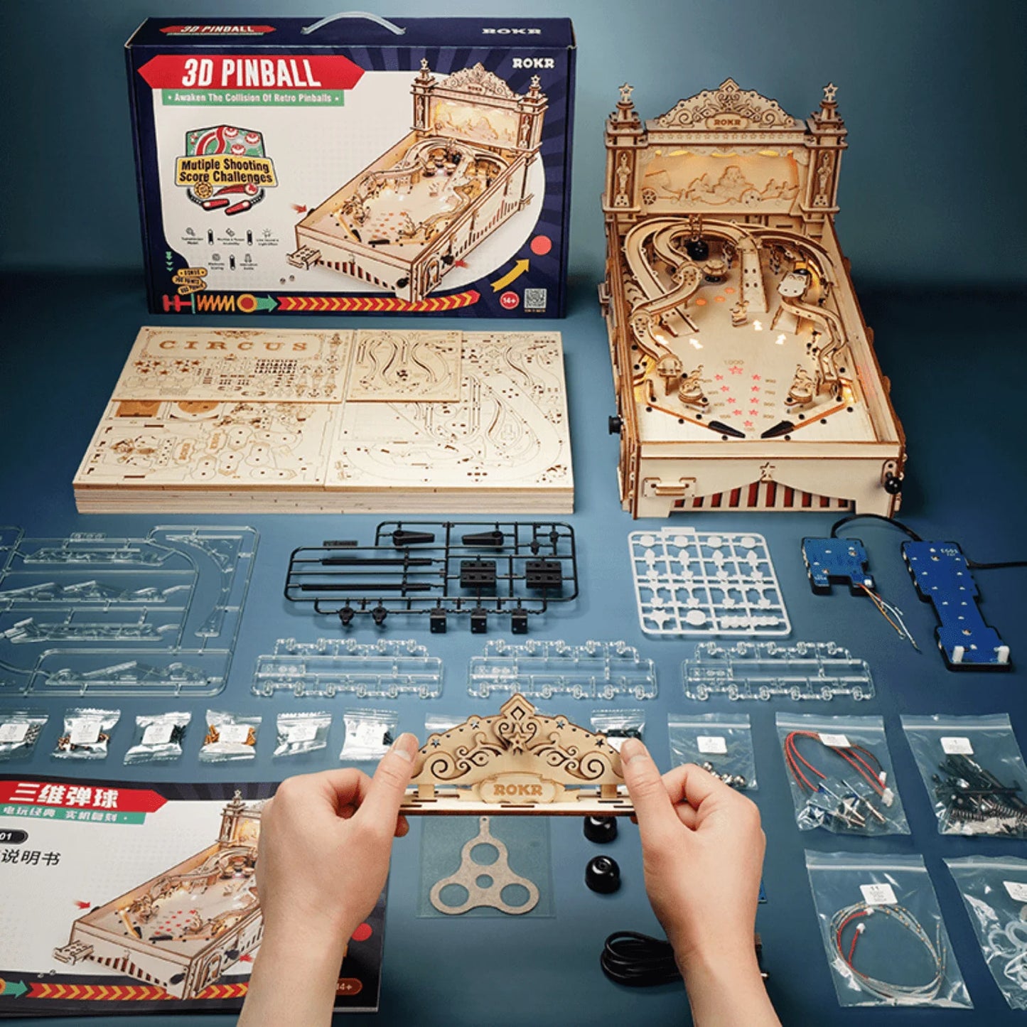 3D Drewniany Automat do Pinballa