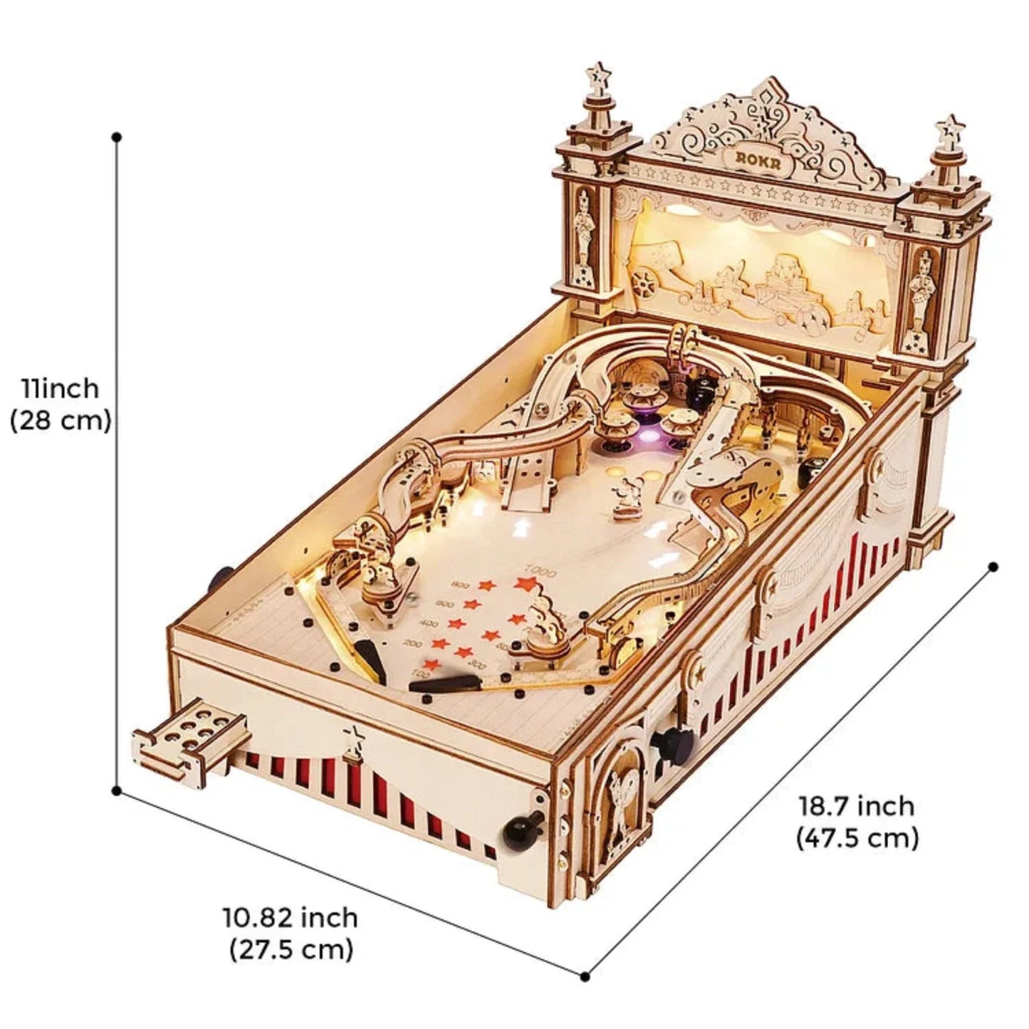 3D Drewniany Automat do Pinballa