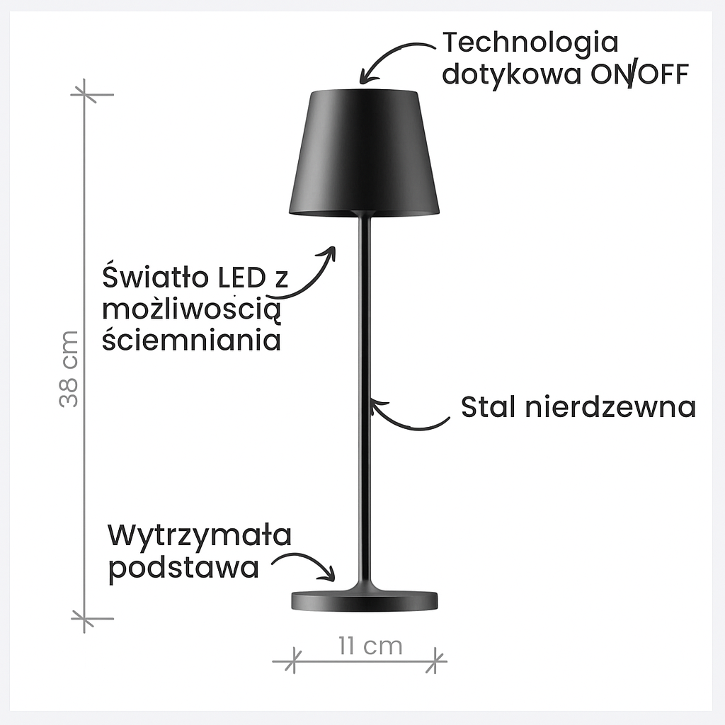 Włoska designerska lampa bezprzewodowa