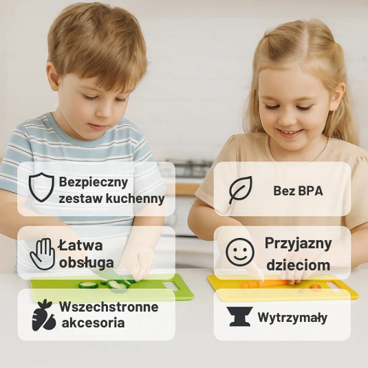Bezpieczny zestaw kuchenny – dla małych szefów kuchni