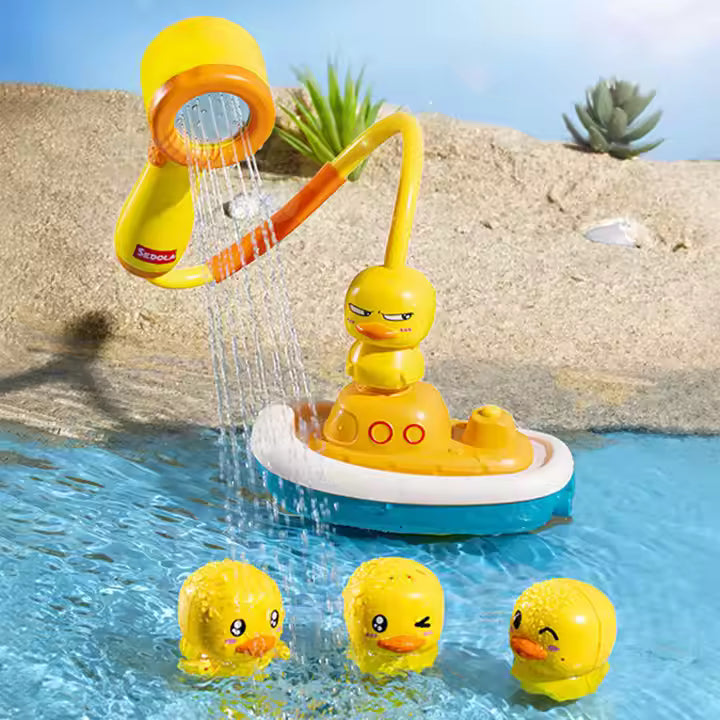 Bad speeltje met eendenkop douchekop